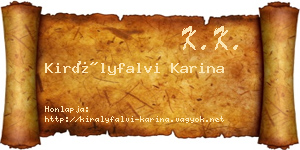 Királyfalvi Karina névjegykártya